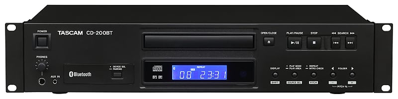 Tascam CD-200BT CD Player with integrated Bluetooth Receiver  			