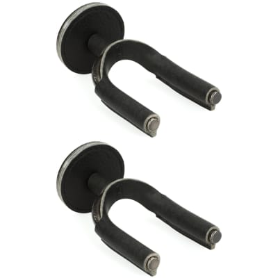 Levy's FGHNGR Smoke Forged Guitar Hanger (2 Pack) - Black Leather