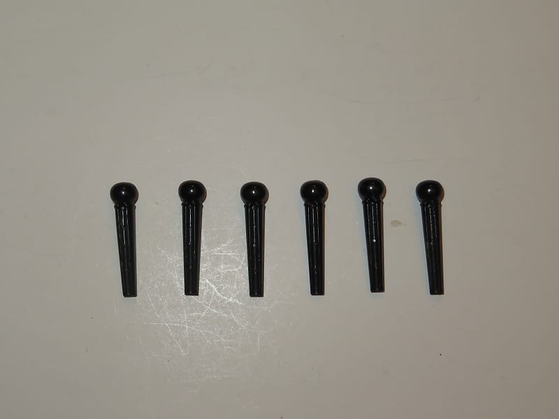 Acoustic Guitar Pins - Black - Set of 6 - Great Condition!!!!!! image 1