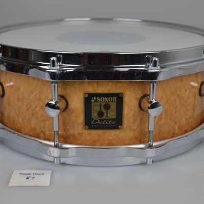 Sonor Delite snare drum S1405M Birdseye Amber 14" x 5" image 1