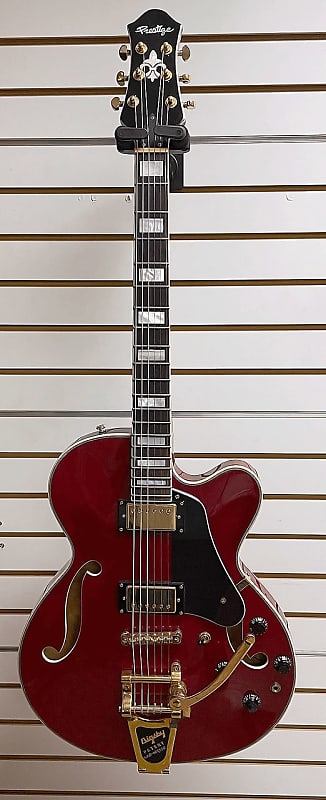Prestige Musician Pro Semi-Hollow Guitar w/ Case Transparent Red image 1