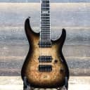ESP E-II 7-NT Dark Brown Natural Burst Spalted Maple Top Electric Guitar w/Case