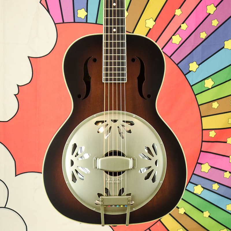 G9240 Alligator Round-Neck, Mahogany Body Biscuit Cone Resonator Guitar, 2-Color Sunburst image 1