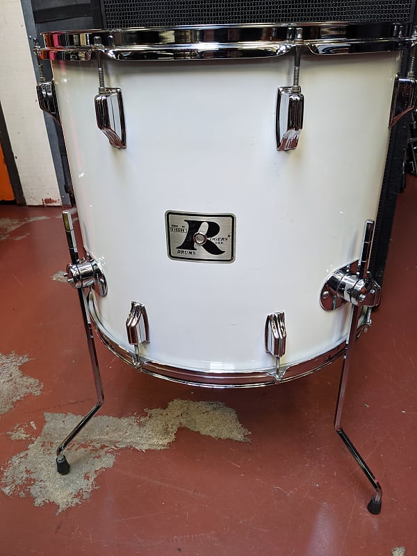 Early 1970s Rogers 16 x 18" White Wrap Floor Tom - Looks And Sounds Great! image 1