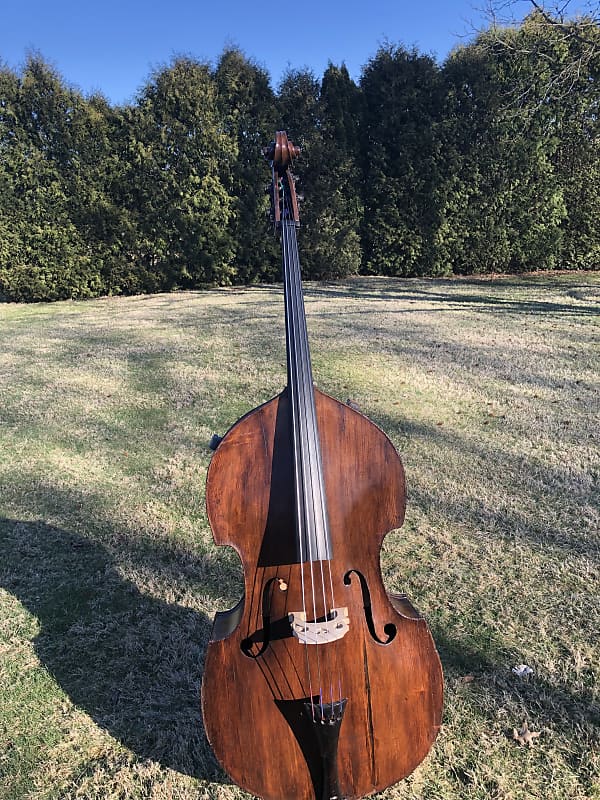 German Upright Bass Flatback 3/4 Size Ca 1900 Brown Reverb