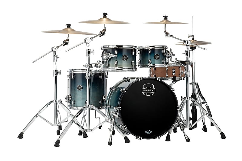 Mapex Saturn 4pc Rock Shell Pack - Teal Blue Fade image 1
