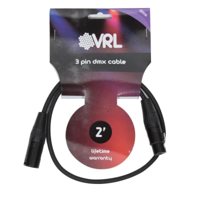 VRL VRLDMX3P2 3 Pin DMX Cable 2'