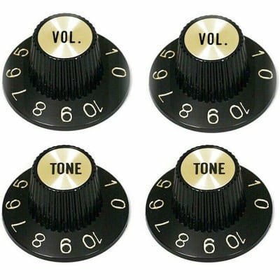 NEW VOLUME & TONE Witch Hat Knobs for USA Split Shaft Pots Gibson Epiphone GOLD