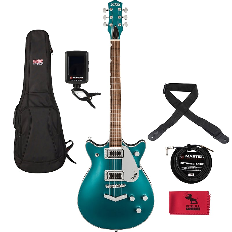 Cloth　Tuner,　Electromatic　Double　Turquoise　Gretsch　BT　G5222　Strap　Ocean　Jet　Bag,　Cable,　Guitar,　w/　Reverb