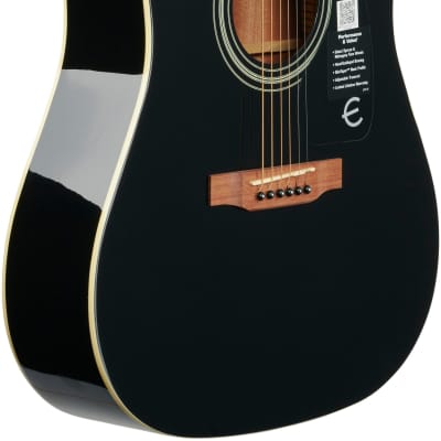 Epiphone FT-100 Acoustic Guitar Player Pack (with Gig Bag), Ebony image 4