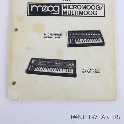 Moog Micromoog Multimoog Technical Service Manual Schematic VINTAGE SYNTH DEALER