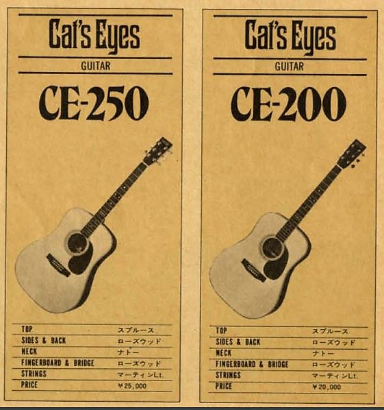 Tokai Cat's Eyes Acoustic Guitar CE-200D Japan Vintage 80's
