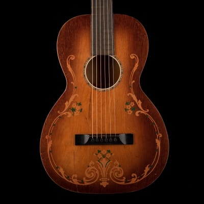 Vintage Regal Luann 1920's Floral Parlor Acoustic Guitar With SSC image 1