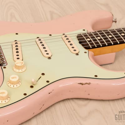 2007 Fender Custom Shop NAMM Limited Edition 1962 Stratocaster Relic Shell Pink w/ Case, COA image 6