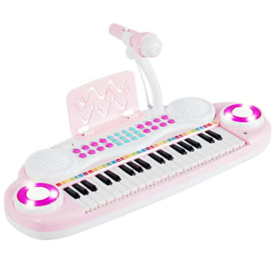 Other Multifunctional 37 Electric Keyboard Piano with Microphone 2023 - Light Pink image 2
