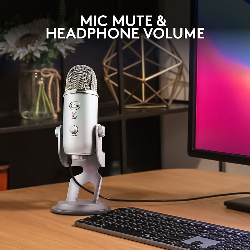 Blue Yeti USB Microphone for PC, Mac, Gaming, Recording, Streaming,  Podcasting, Studio and Computer Condenser Mic with Blue VO!CE effects, 4  Pickup