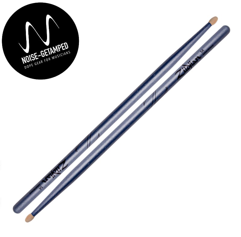 Zildjian Z5ACBU Chroma Series 5A Wood Tip Drum Sticks 2022-UP Metallic Blue image 1