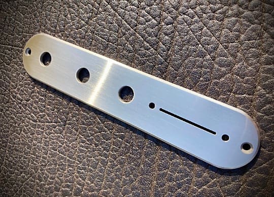 Van Dyke-Harms Telecaster Control Plate, 3-Knob, Straight Switch, Stainless Steel 2023 - Stainless Steel image 1