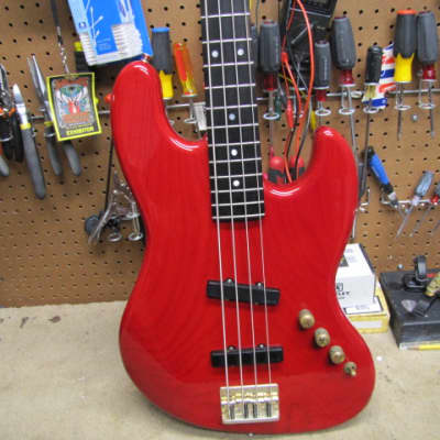 Moon Jazz Bass 1980s Trans Red over Ash image 1