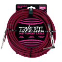 Ernie Ball PO6062 25' Braided Straight/Angle Instrument Cable - Black/Red
