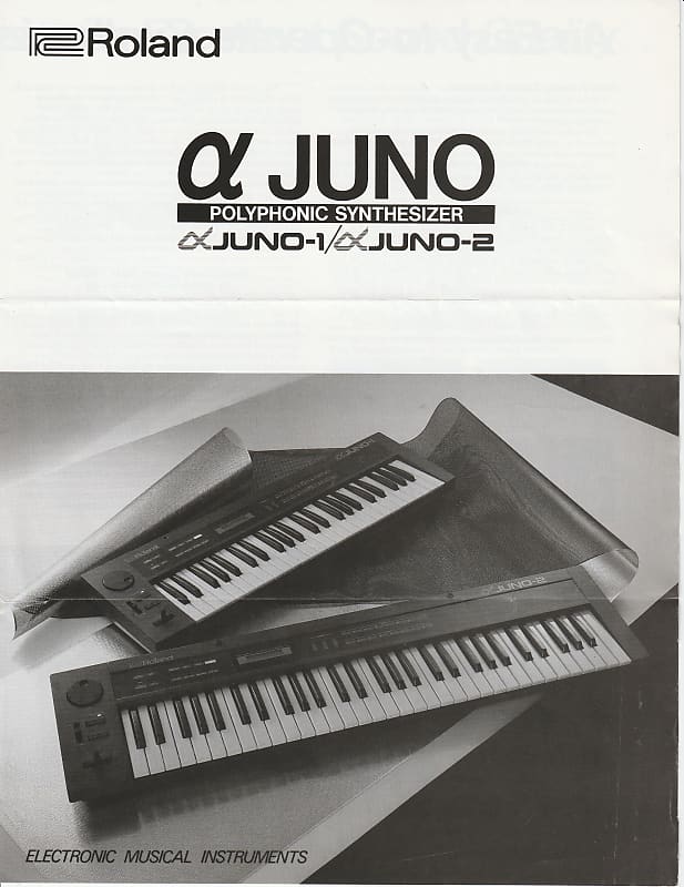 Roland Juno1/Juno2 BiFold Catalog Jan.1986 Reverb