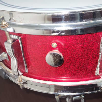 1980's Ludwig Rocker snare drum - 5 x 14 - 8 lug Red sparkle image 8