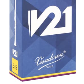 Vandoren CR8035 V21 Bb Clarinet Reeds - Strength 3.5 (Box of 10)