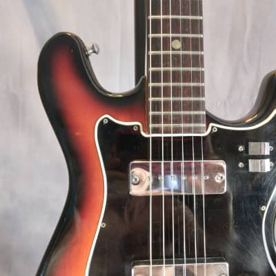 Teisco Vintage Made in Japan "Melodier" Solid Body Electric Guitar 1960s Tobacco Burst image 9