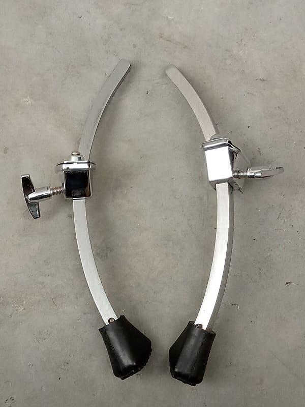80's/90's LUDWIG BASS DRUM LEGS & BRACKETS, LARGE CURVED, Reverb
