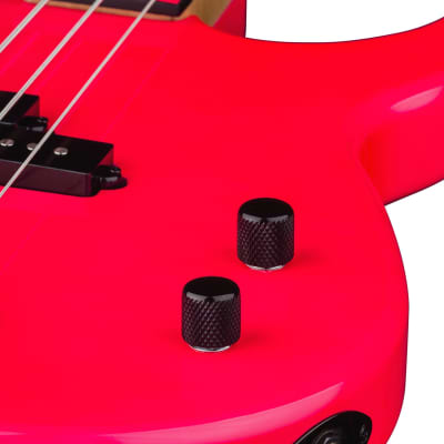 Dean Custom Zone Bass Florescent Pink, CZONE BASS FLP, Light Weight Case Bundle image 5