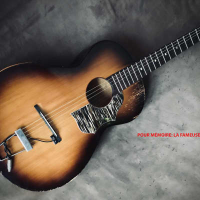 guitare vintage parlor hybride nylon/acier Framus, modèle 5-2/50 "Maya" , 1946-1955 ,  2 tone burst image 19