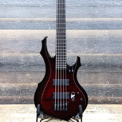 ESP LTD F-1005 See-Thru Black Cherry Sunburst 5-String Electric Bass #W23060302 image 2