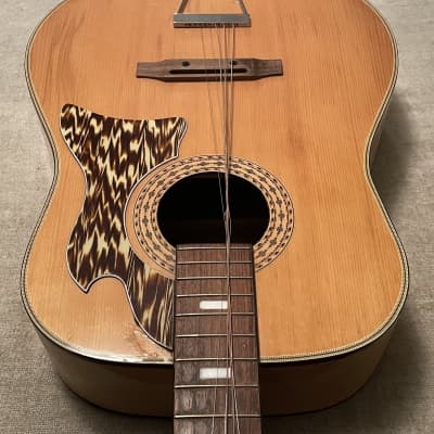 1970’s Decca 12 String Acoustic Guitar Natural Blonde Cool Headstock Overlay w Matching Pickguard MIJ Japan TLC image 4