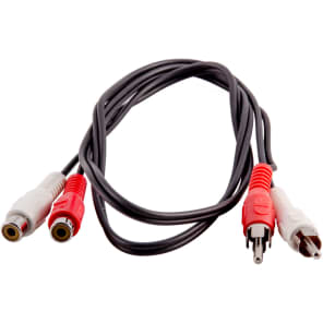 Seismic Audio SA-SRCA3 Dual RCA Male to Dual RCA Female Audio Extension Cable - 3'