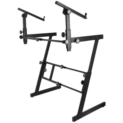 On-Stage KS7365EJ Folding Z-Style Keyboard Stand with 2nd Tier image 1