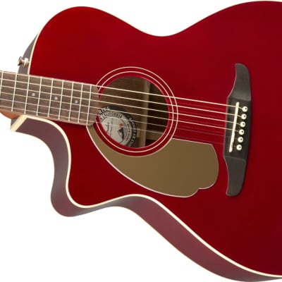 Fender Newporter Player Lefty Acoustic-Electric Guitar, Candy Apple Red Bundle image 3