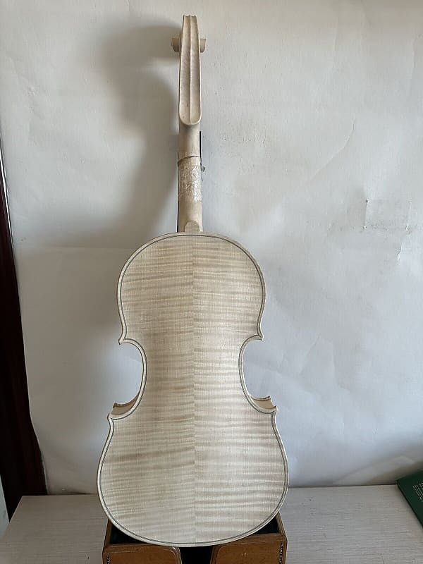 5 strings  Viola 16" unvarnished Stradi model solid flamed maple back spruce top hand made image 1