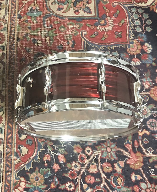 VINTAGE 60’s PREMIER OLYMPIC Snare Drum - 5.5x14 - BIRCH SHELL - RED SILK  PEARL - VIDEO!