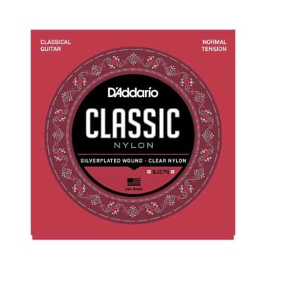 D'Addario EJ27N Silverplated Wound Clear Nylon Classical Guitar Strings - Normal Tension for sale
