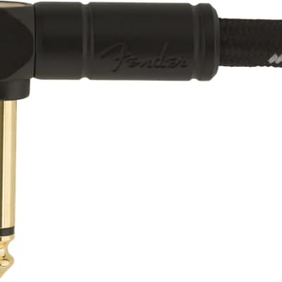Fender®   Deluxe Series Instrument Cable, Straight/Angle, 10', Black Tweed image 4