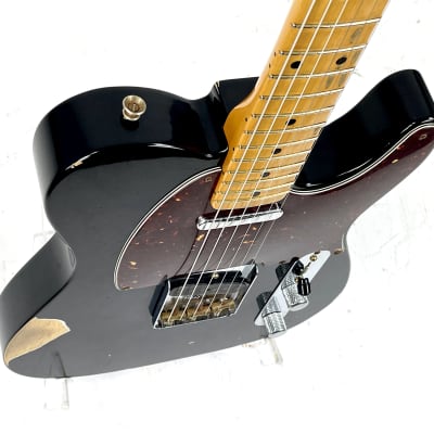 2007 Fender Custom Shop '51 Double Esquire 2 Pickup Tortoise Guard Relic Black image 3