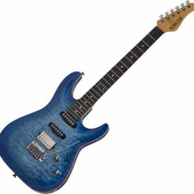 Schecter Japan California Classic Electric Guitar W/ Hardcase, Transparent Sky Burst 7300 image 1