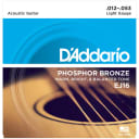 D'Addario EJ16 Phosphor Bronze Light Acoustic Guitar Strings, .012 - .053