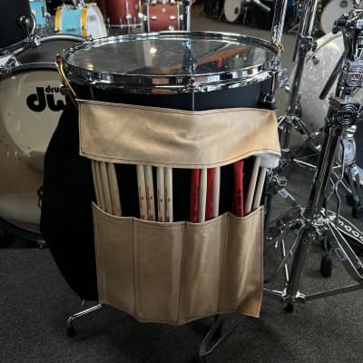 Bentley's Drum Shop Handmade Leather Large Stick Bag in Two Tone Black image 5
