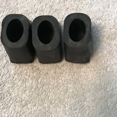 Unbranded Heavy Duty Rubber Feet (3) for elliptical shaped stand or throne legs early '80's - black image 1