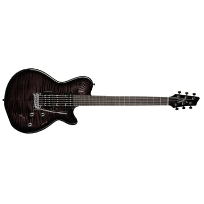 Godin 025503 xtSA Trans Black Flame 6 string Electric Guitar with Case (Demo Unit) image 2
