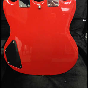 Cozart 6/12 String Electric Double Neck Guitar, Red, with Hard Case image 4