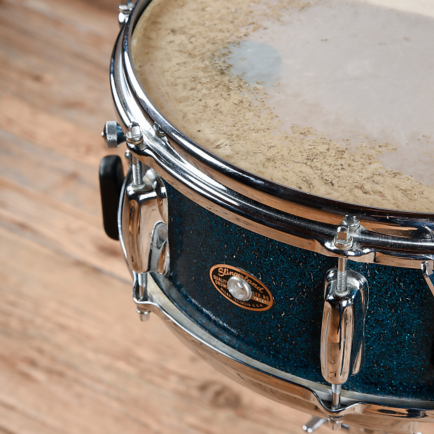 Slingerland 5x14 Artist Model Snare Drum Aqua Blue Sparkle 1965