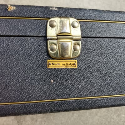 Vintage 1960's Vox Electric Guitar Hardshell Case  - Black w/ Yellow Interior image 5