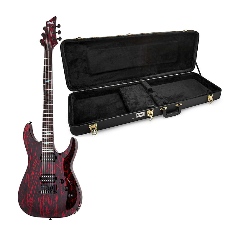 Schecter C-1 Silver Mountain Electric Guitar (Blood Moon) Bundle with Hard Shell Protective Carrying Case image 1